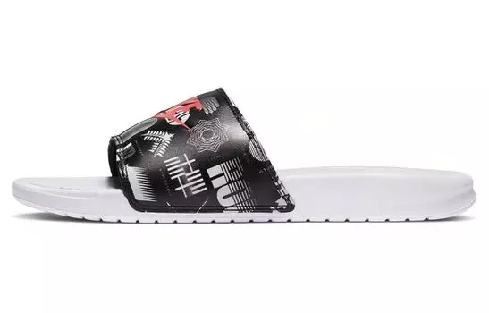 Шлепанцы и сланцы Nike Benassi Jdi Print White Black Slippers 'White Black'
