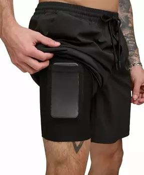Мужские шорты Core Stretch Hybrid 7 дюймов для волейбола DKNY, черный