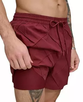 Мужские шорты для волейбола Diamond Pintuck Performance 5 дюймов DKNY, красный