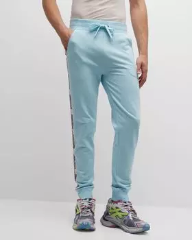 Мужские спортивные штаны с тесьмой по бокам Moschino, цвет Light Blue