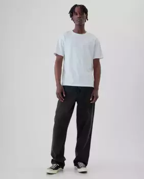 Мужские стираные жесткие брюки Gap, черный