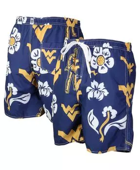 Мужские темно-синие плавки west virginia mountaineers с цветочным принтом volley logo Wes & Willy, синий