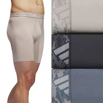 Мужские трусы-боксеры из микрофибры adidas (3 пары) Adidas, цвет Beige Carbon Gray