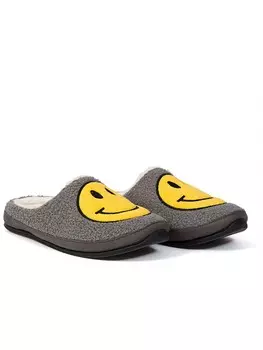 Мужские уличные шлепанцы Smiley из искусственного меха Deer Stags, цвет Charcoal/White Terry