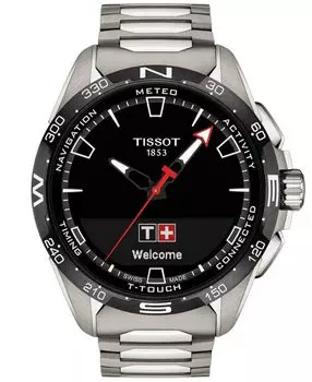 Мужские умные часы Swiss T-Touch Connect с титановым браслетом на солнечной батарее, 48 мм Tissot