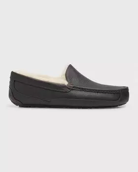 Мужские водостойкие кожаные тапочки Ascot UGG, цвет Brown