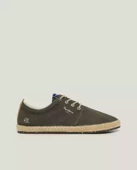 Мужские замшевые туфли blucher с джутовыми деталями Pepe Jeans, темно-зеленый