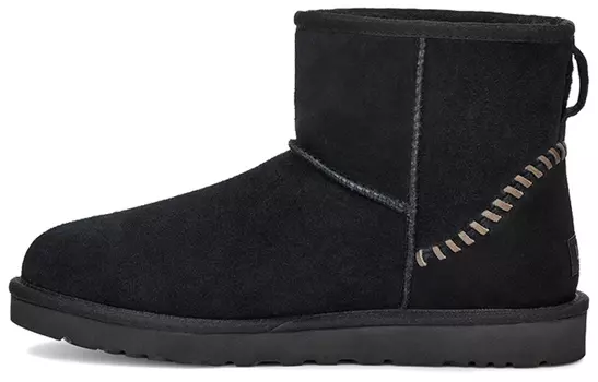 Мужские зимние ботинки Ugg CLASSIC MINI с узором, черный