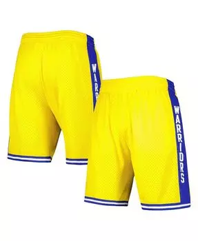 Мужские золотые шорты swingman golden state warriors 1974-75 hardwood classics Mitchell & Ness