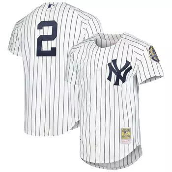 Мужское белое аутентичное джерси Mitchell & Ness Derek Jeter New York Yankees Cooperstown Collection