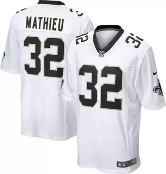 Мужское белое игровое джерси Nike New Orleans Saints Tyrann Mathieu #32