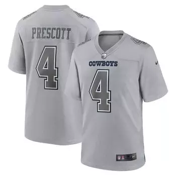 Мужское джерси Dak Prescott Grey Dallas Cowboys Atmosphere Fashion Game Джерси Nike