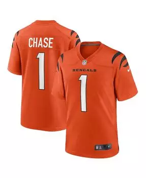 Мужское джерси ja'marr chase orange cincinnati bengals alternate game jersey Nike