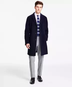 Мужское шерстяное пальто Addison приталенного кроя Tommy Hilfiger, синий