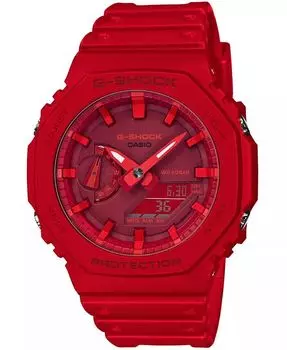 Мужской аналогово-цифровой красный полимерный ремешок 45,4 мм GA2100-4A G-Shock, красный