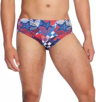 Мужской цельный купальник Speedo с принтом, цвет Overdrive