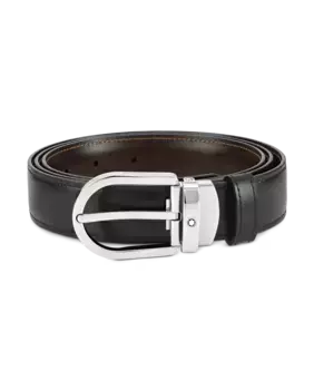 Мужской черный кожаный ремень Montblanc, черный