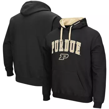 Мужской черный пуловер с капюшоном Colosseum Purdue Boilermakers Big & Tall Arch & Logo 2.0, цвет Prd Black