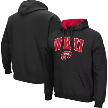 Мужской черный пуловер с капюшоном Western Kentucky Hilltoppers Arch & Logo Colosseum
