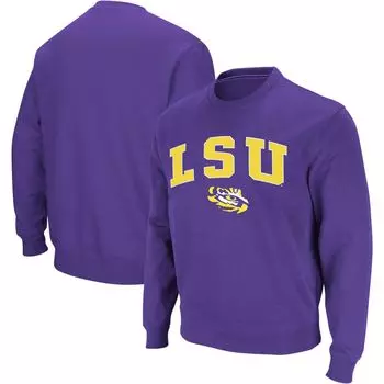 Мужской фиолетовый свитшот с круглым вырезом LSU Tigers Arch & Logo Colosseum