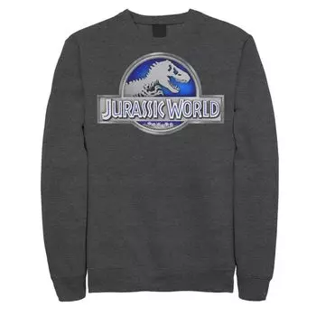 Мужской флисовый пуловер Jurassic World Classic Blue Glow Fossil Logo Licensed Character