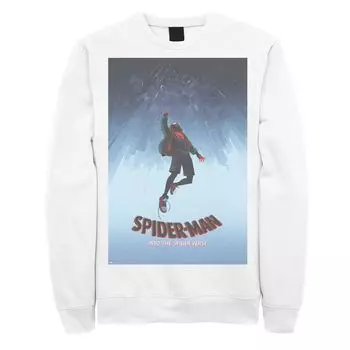 Мужской флисовый пуловер с изображением Marvel Spiderverse Upside Down City и плакатом