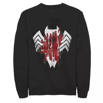 Мужской флисовый пуловер с логотипом Venom Drip поверх Человека-паука Marvel