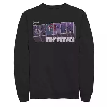 Мужской флисовый пуловер с рисунком Invader Zim Привет от Блорха Licensed Character, черный