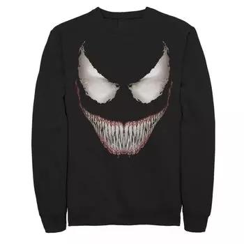 Мужской флисовый пуловер с рисунком Marvel Venom с большой усмешкой на Хэллоуин
