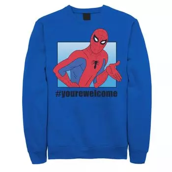 Мужской флисовый пуловер с винтажным плакатом и рисунком Marvel Spider-Man #yourwelcome