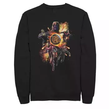 Мужской флисовый топ Avengers Endgame Planet Explosion Group Marvel, черный