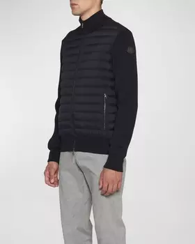 Мужской гибридный вязаный свитер на пуху Moncler
