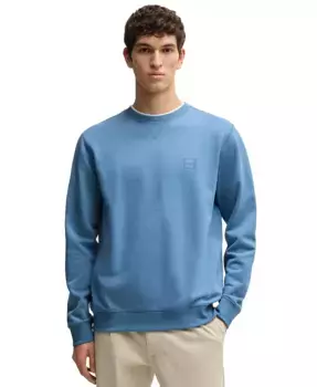 Мужской хлопковый свитшот с велюровым напылением, классический крой Hugo Boss, красный