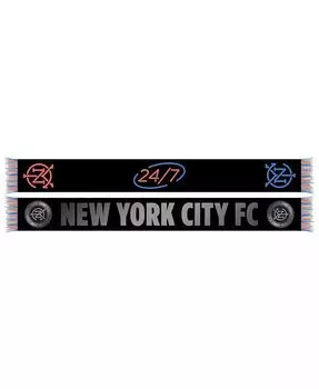 Мужской и женский черный трикотажный шарф New York City FC 2024 с крючками Ruffneck Scarves, черный