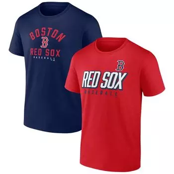 Мужской комплект футболок красного/темно-синего цвета с логотипом Boston Red Sox Player Pack Fanatics