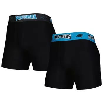 Мужской комплект из 2 трусов-боксеров Concepts Sport черного/синего цвета Carolina Panthers