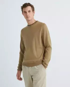 Мужской контрастный свитер с круглым вырезом Paul Smith, коричневый