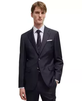 Мужской костюм из чистой шерсти Slim-Fit Hugo Boss, синий