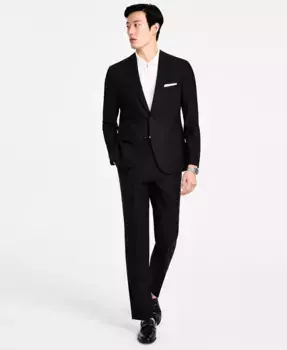 Мужской костюм Modern-Fit из смесовой шерсти Hugo Boss, черный