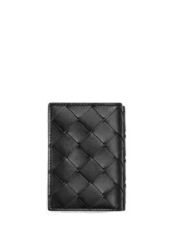 Мужской кожаный кошелек Bottega Veneta, черный