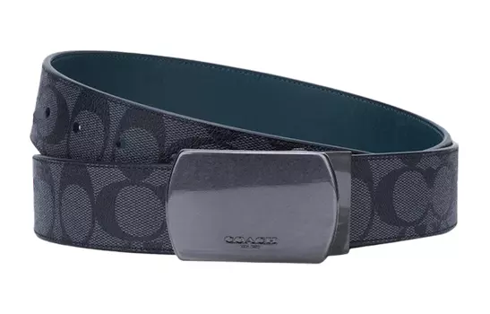Мужской кожаный ремень COACH, Black/Gray