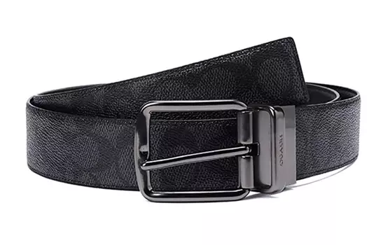 Мужской кожаный ремень COACH, Charcoal Gray