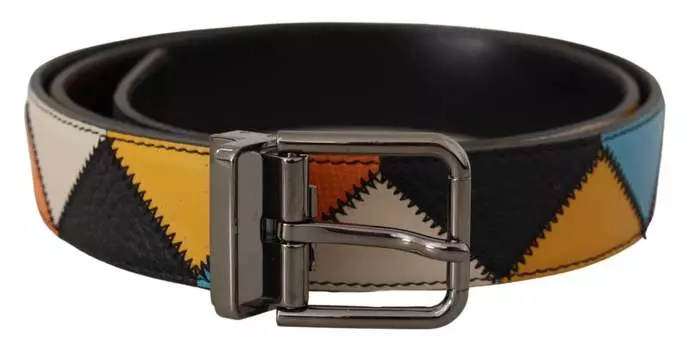 Мужской кожаный ремень с пряжкой Dolce & Gabbana, мультиколор