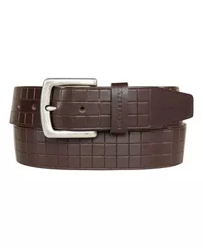 Мужской кожаный ремень с тисненой сеткой Lucky Brand