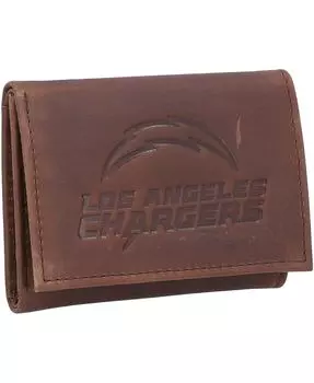 Мужской кожаный тройной кошелек Los Angeles Chargers Team Evergreen Enterprises
