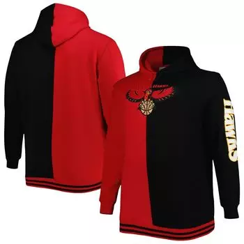 Мужской красный/черный пуловер с капюшоном Mitchell & Ness Atlanta Hawks Big & Tall Hardwood Classics