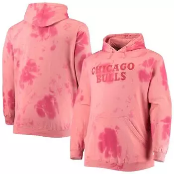 Мужской красный пуловер с капюшоном Chicago Bulls Big & Tall с надписью Cloud Dye Fanatics