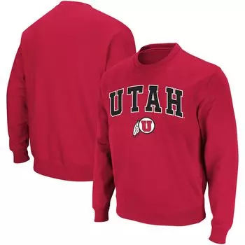 Мужской красный свитшот с круглым вырезом Utah Utes Arch & Logo Colosseum