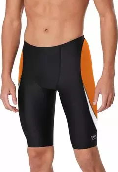 Мужской купальник Speedo с джаммерами и краями, черный/оранжевый