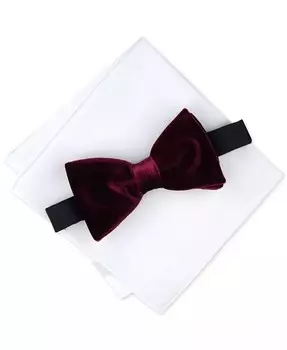 Мужской однотонный бархатный галстук-бабочка Cameo Alfani, красный